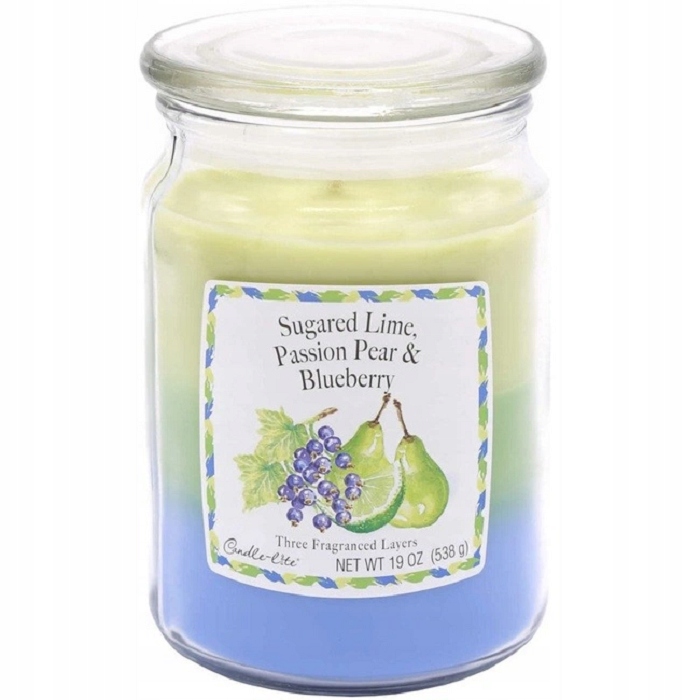 Vonná svíčka Candle-Lite třívrstvá limetka, hruška a borůvka