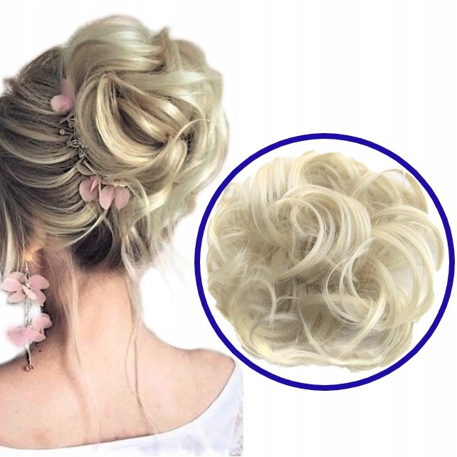 

Włosy jak naturalne koczek kok gumce treska Blond