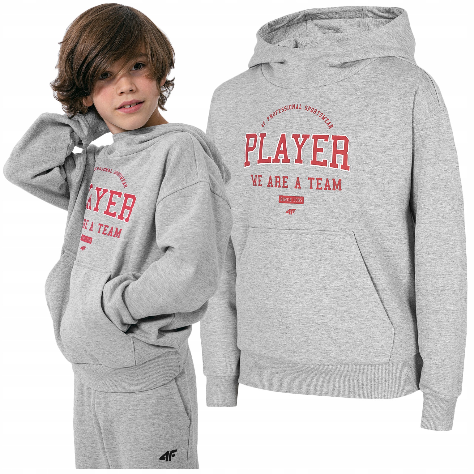

Bluza z Kapturem Kangurka 4F junior JBLM006 164