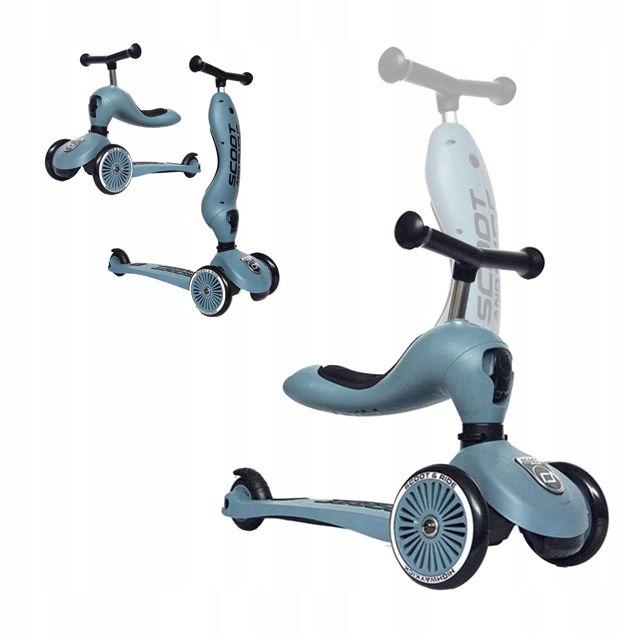 

Jezdzik Hulajnoga 2W1 Scootandride Steel 1-5