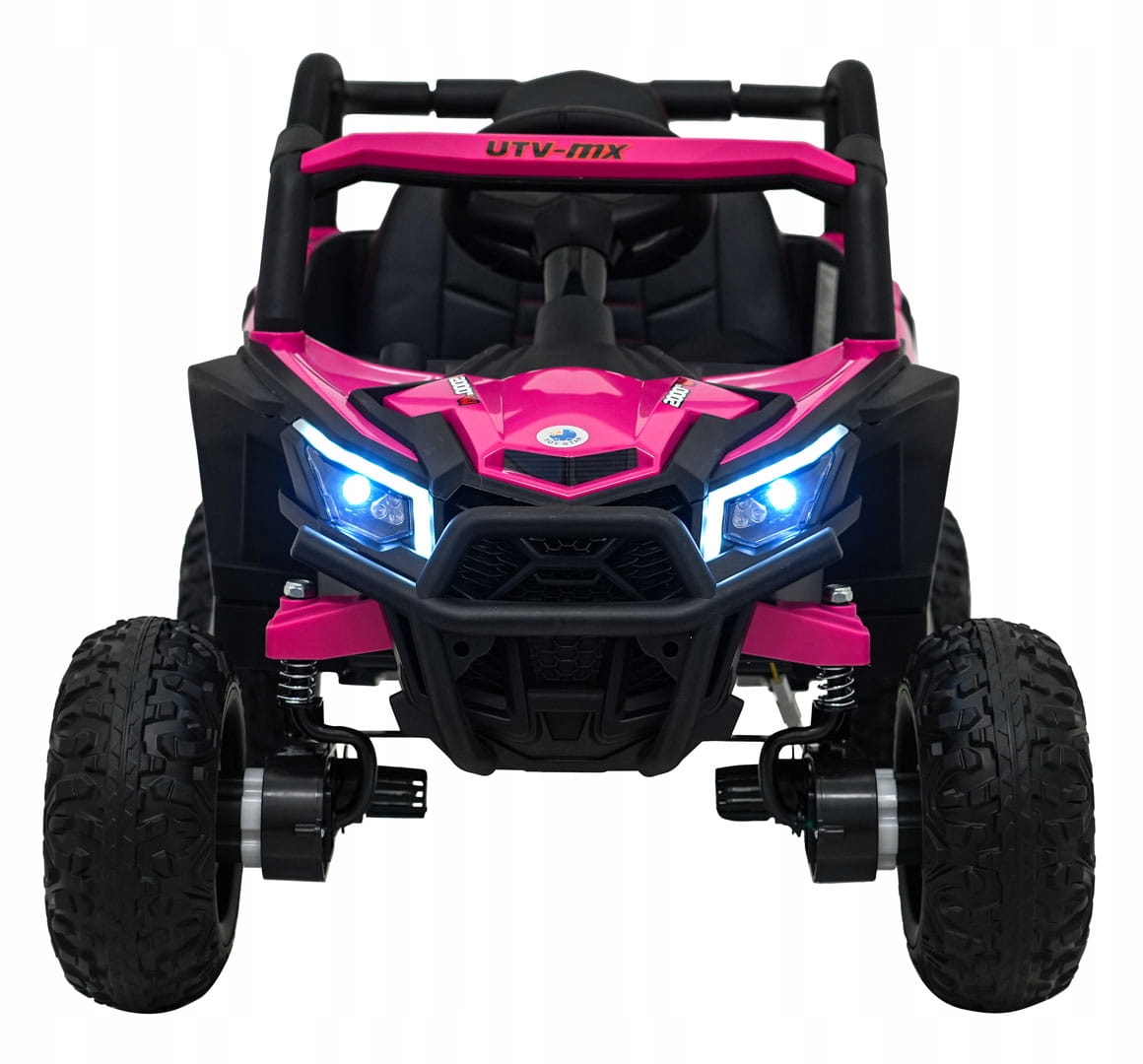 Buggy na akumulator dla dzieci Madman Utv-mx Różowy pilot pasy Led audio