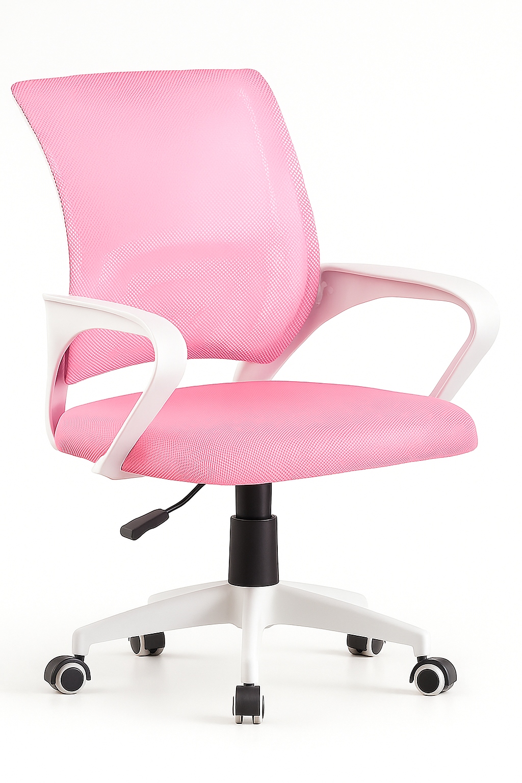 Różowy Fotel biurowy Giosedio NFX012 Obrotowy ergonomiczny z siatki