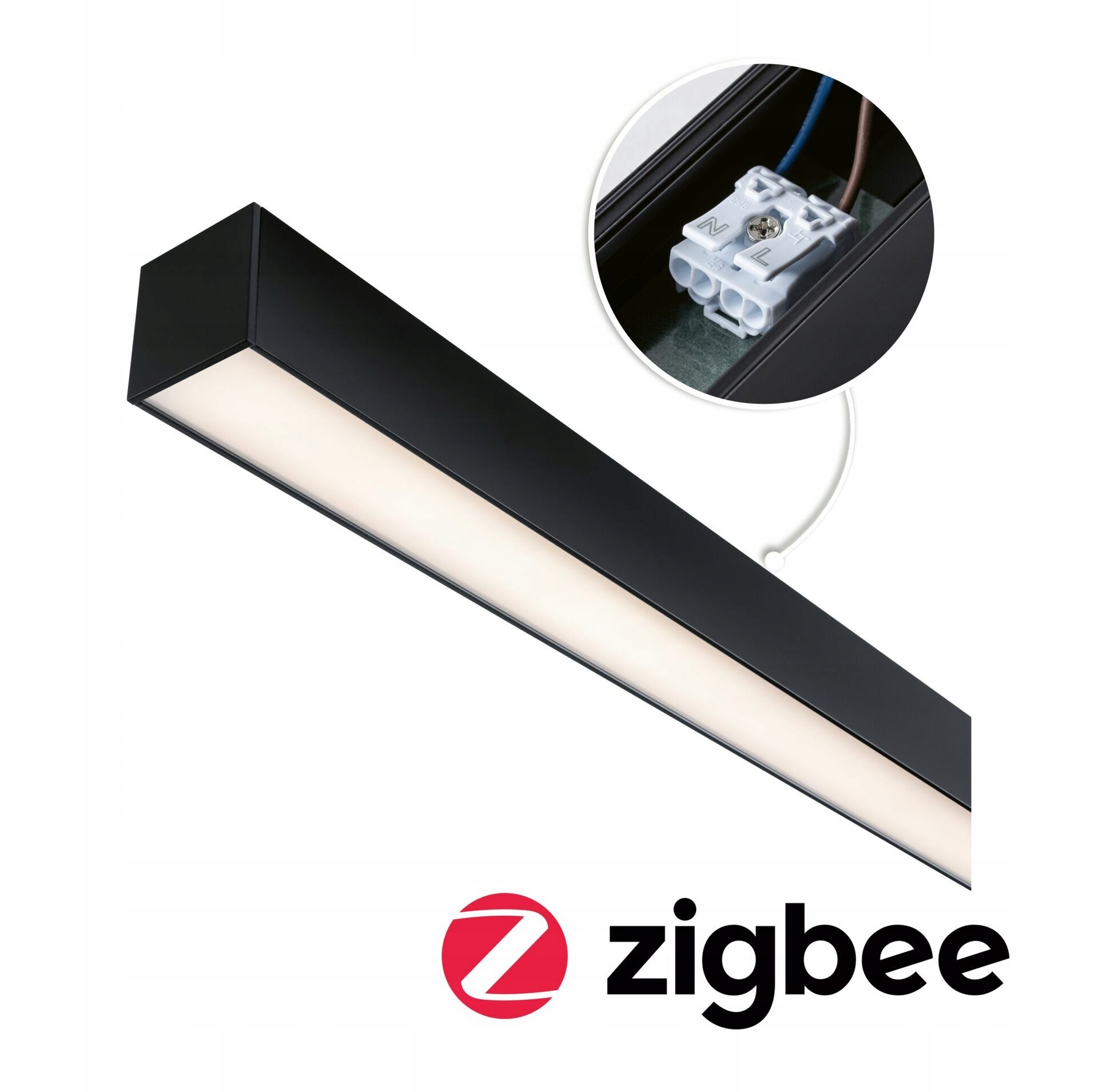Paulmann Linion napájací kanál Zigbee 230/24V 17W čierny 1m