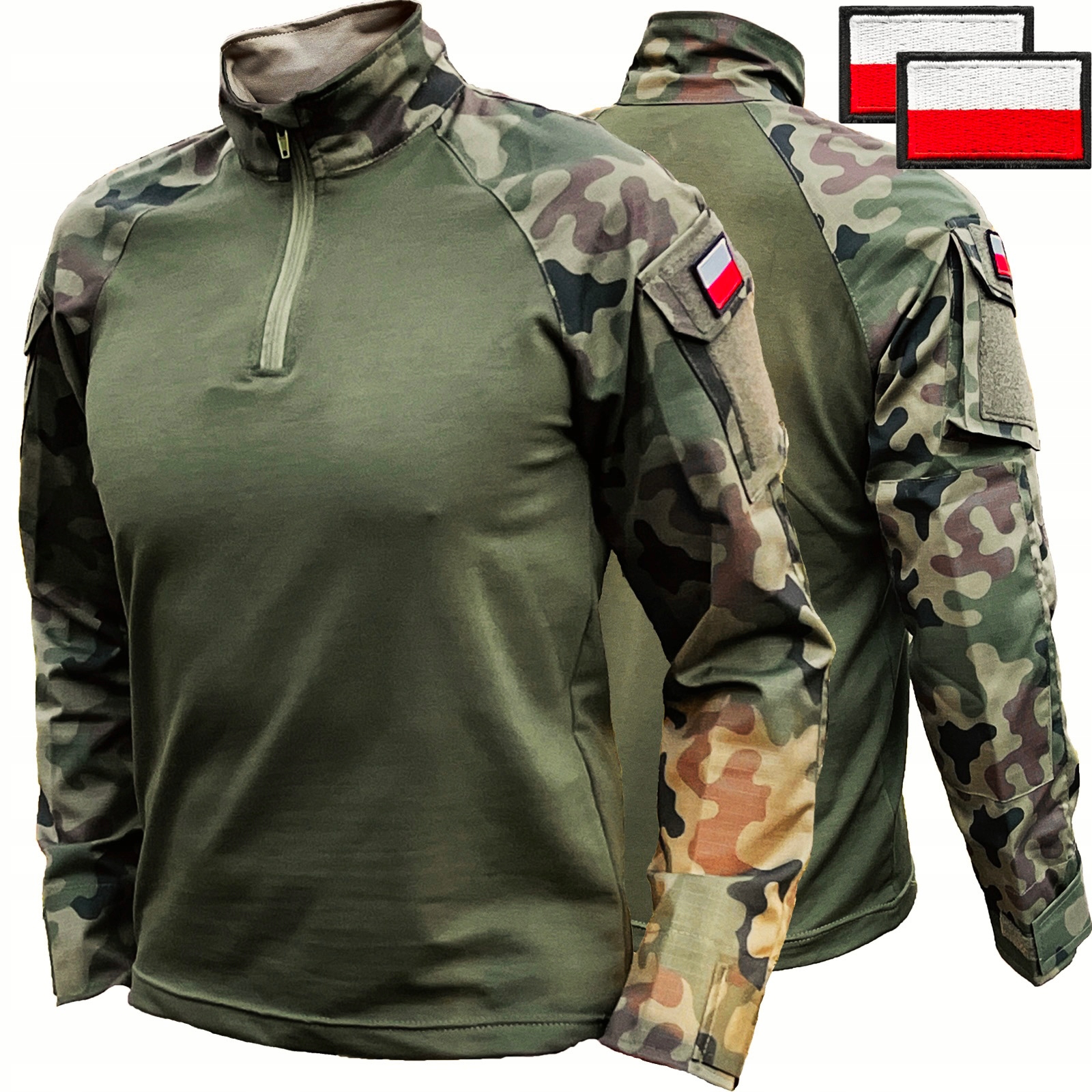 Bluza Wojskowa Combat Taktyczna bawełna US21 Moro Flagi r. S