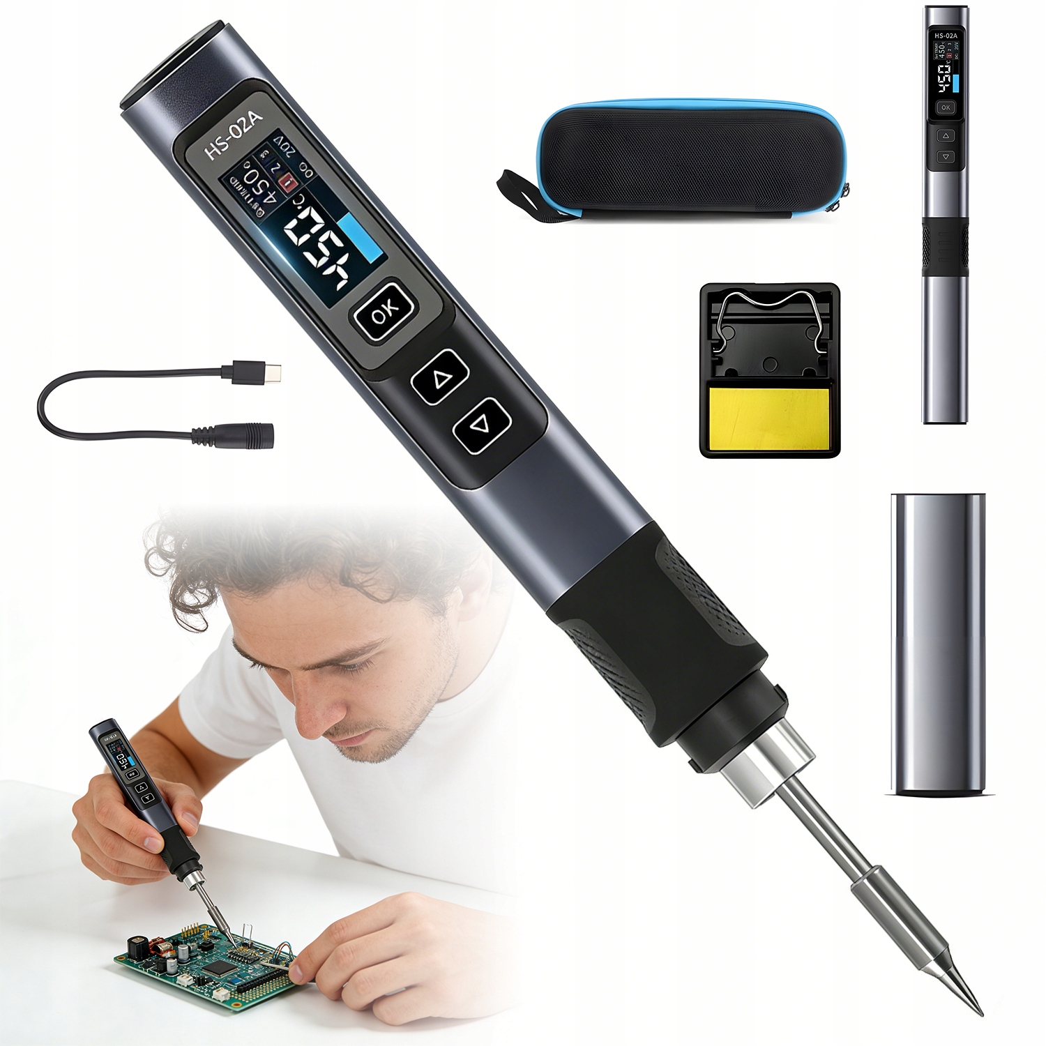 Inteligentní Páječka 100 W S Displejem Ips Pro Přesné Opravy