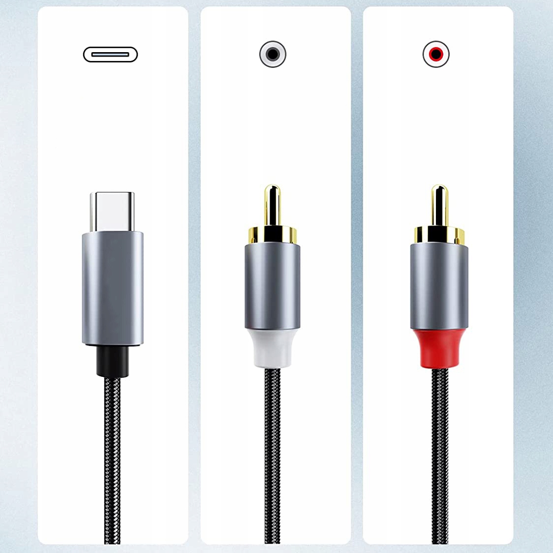 KABEL USB-C TYP C do 2x RCA CINCH STEREO HQ EAN (GTIN) 6974417307899