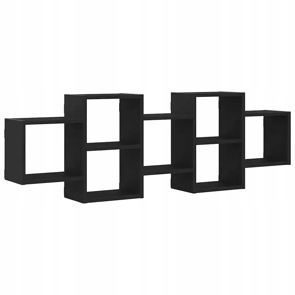 Nástěnná police černý dub 129 x 18 x 42 cm, materiál na bázi dřeva