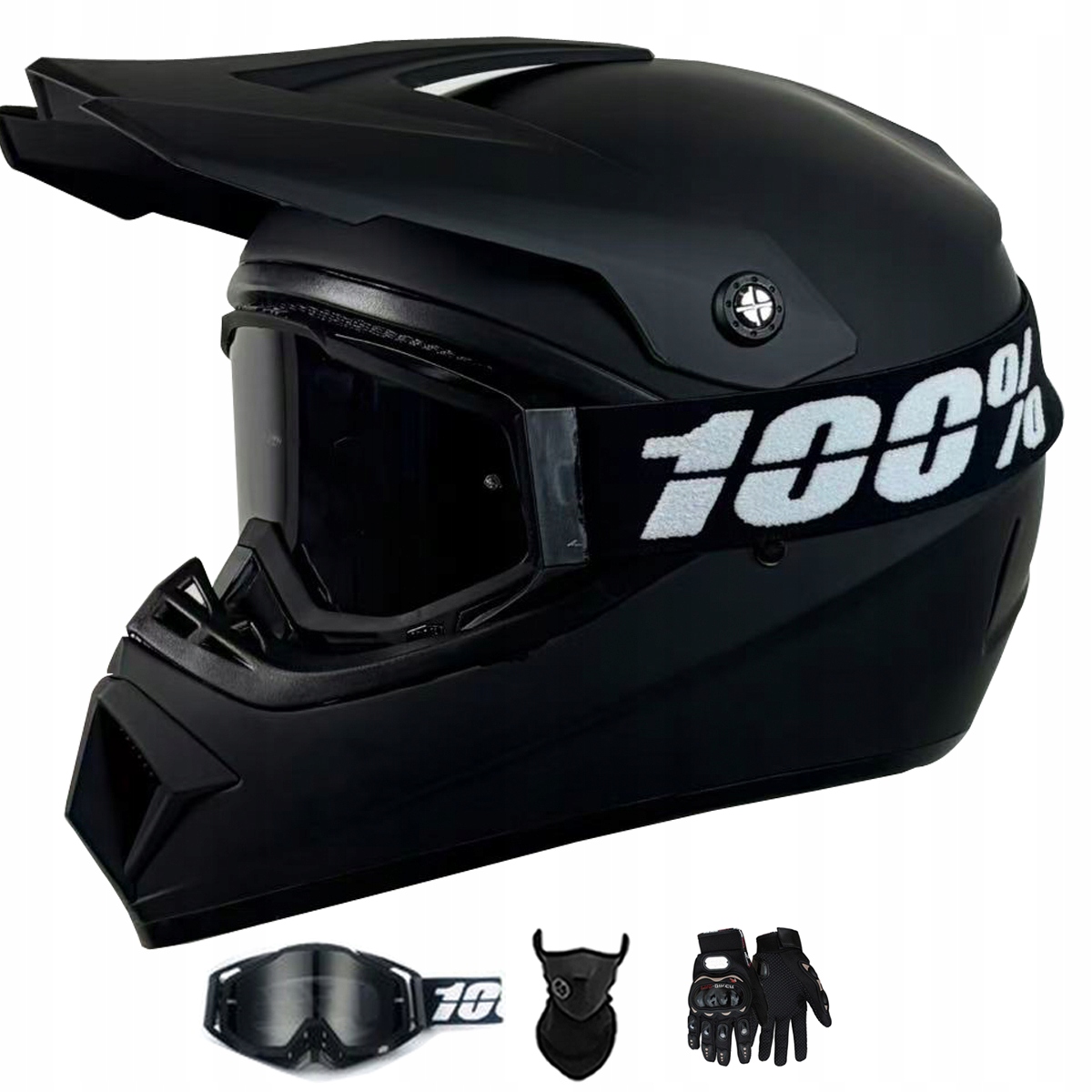 Motocyklová Přilba Lehká Enduro Quada Brýle Rukavice Maska XL