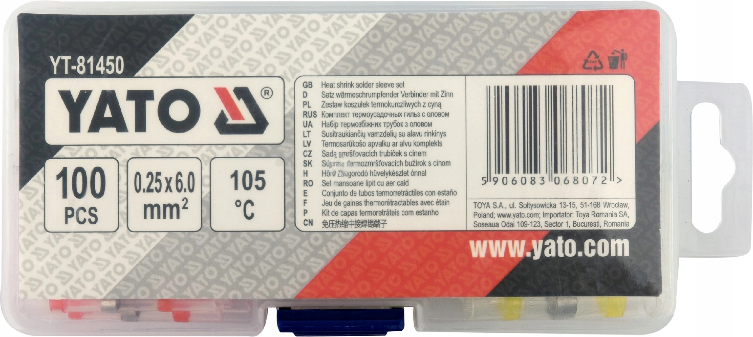 Złączki rurki koszulki termokurczliwe z cyną 100sz Kod producenta YT-81450