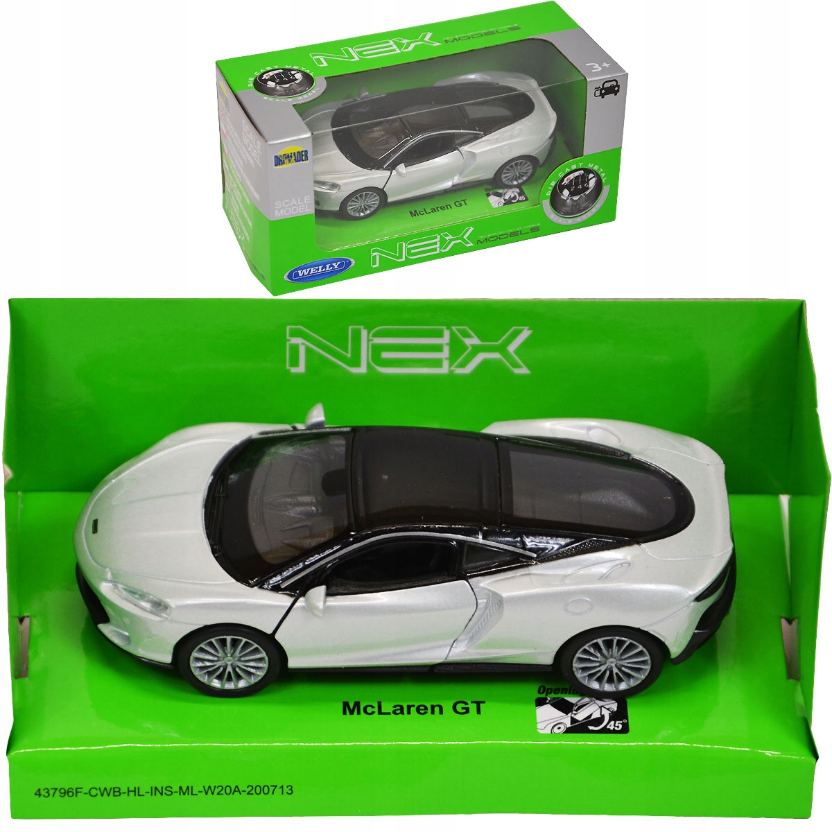 

Model Welly 1:34 Auto Resorak Mclaren Gt Silver