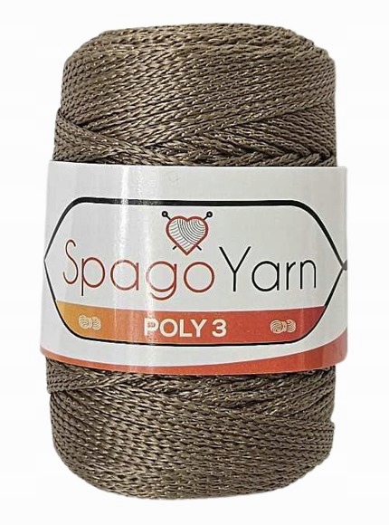 Macrame Poli Spagoyarn 100% poliester SY039 kawa z