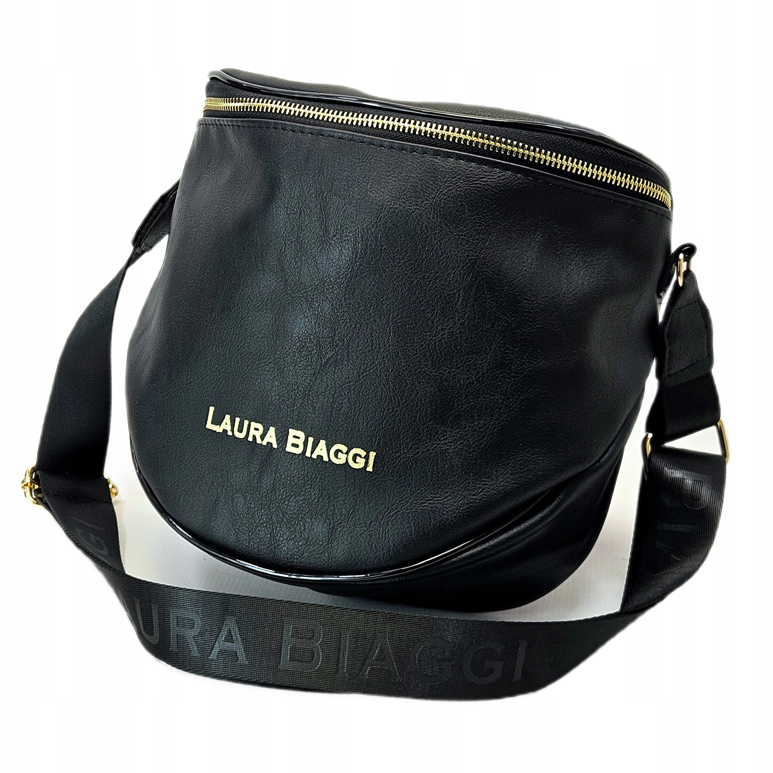 LAURA BIAGGI POLSKA TOREBKA LISTONOSZKA NA RAMIĘ EKO SKÓRA LOGO PASEK BIAŁA Marka Laura Biaggi