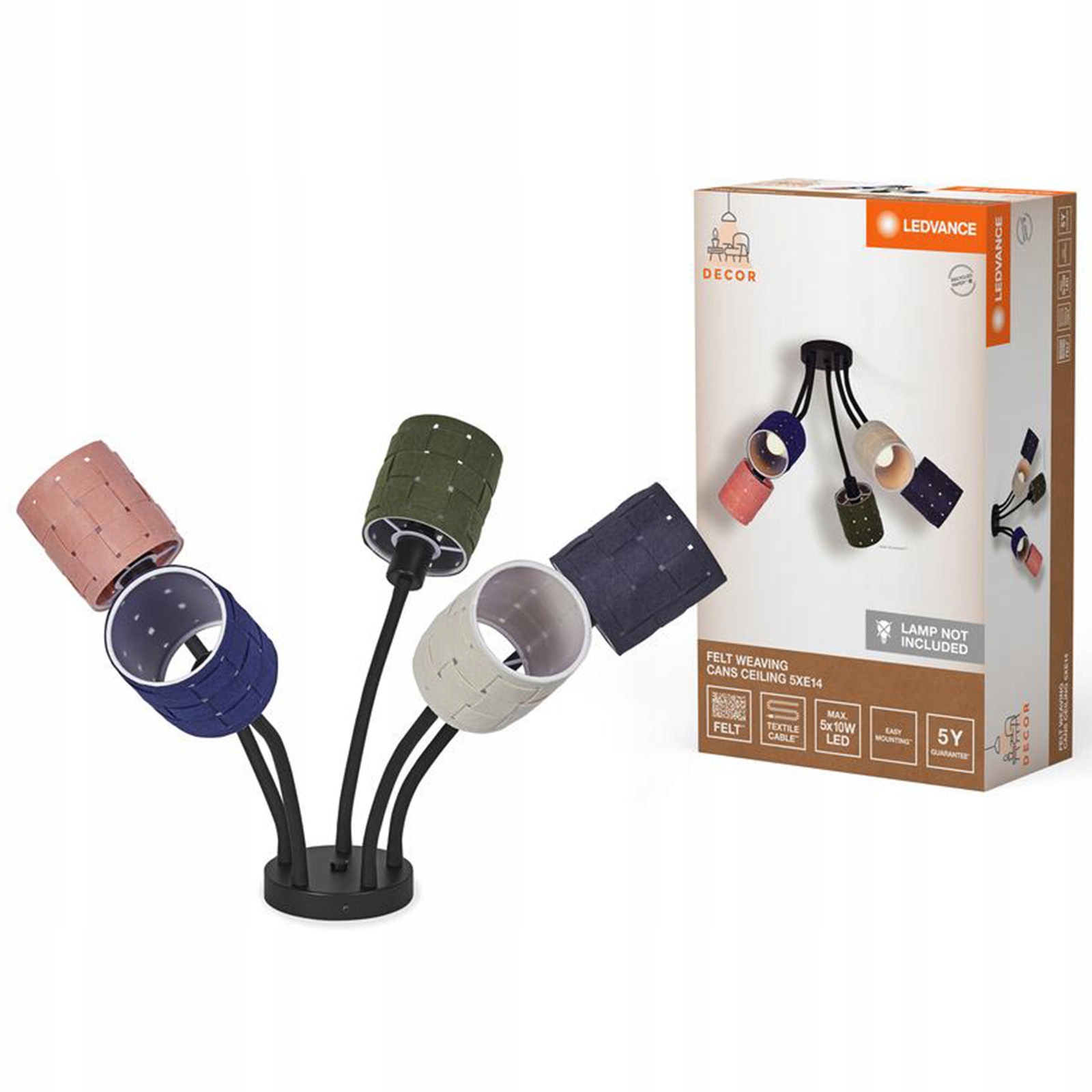 Dekoratívna stropná lampa E14 viacfarebná Decor Ledvance