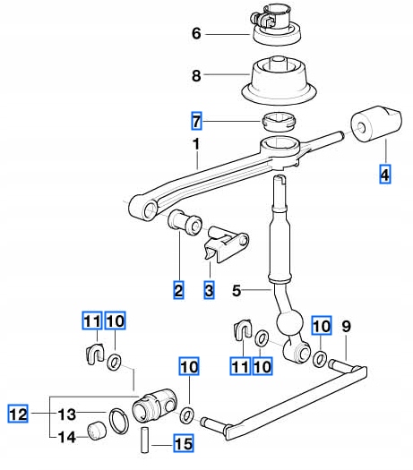 BMW OE Kpl Zestaw naprawczy lewarka skrzyni E46 Numer katalogowy części 25111220600