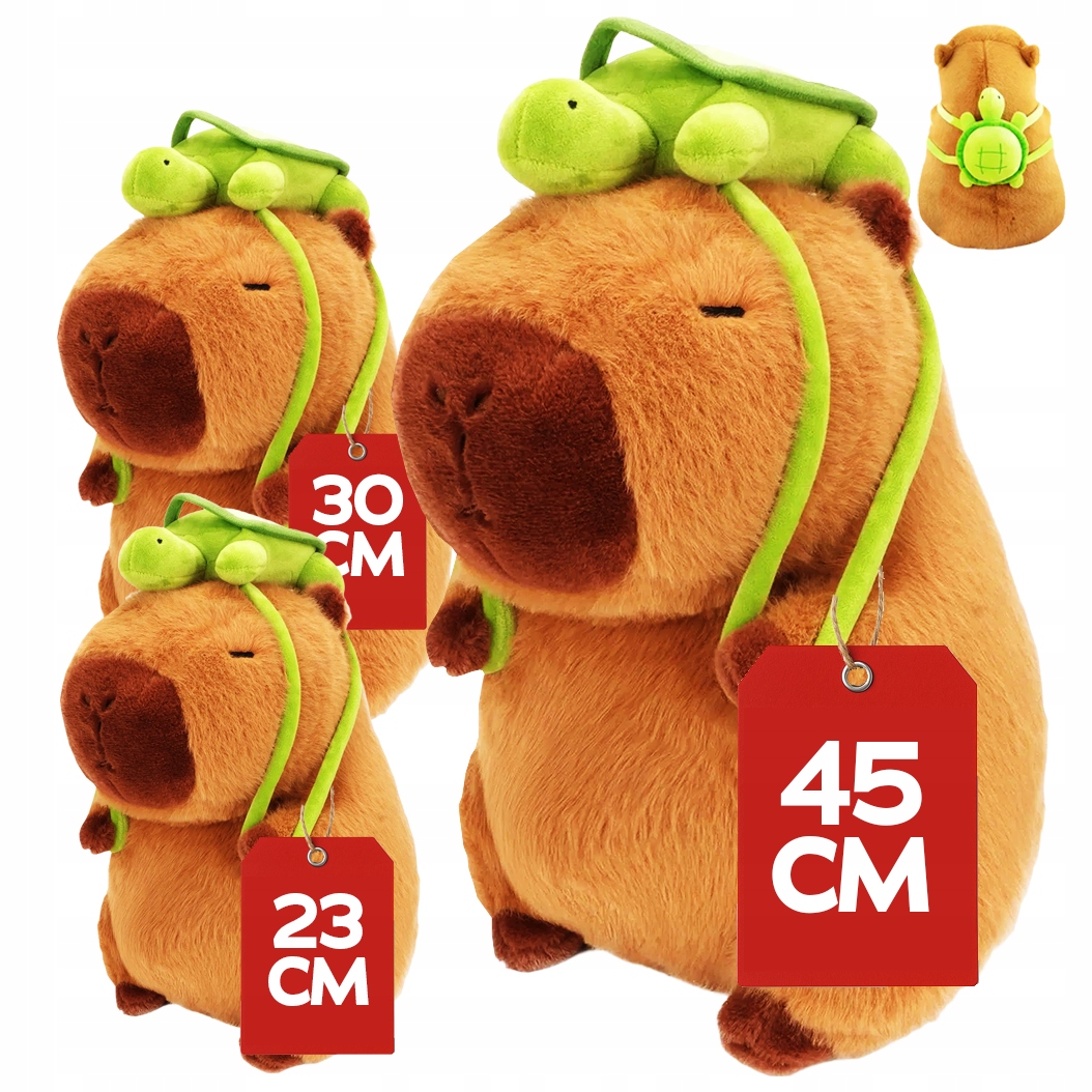 3x PLUSZOWA KAPIBARA RODZINA 45/30/23CM MASKOTKA PODUSZKA PRZYTULANKA PLUSZ