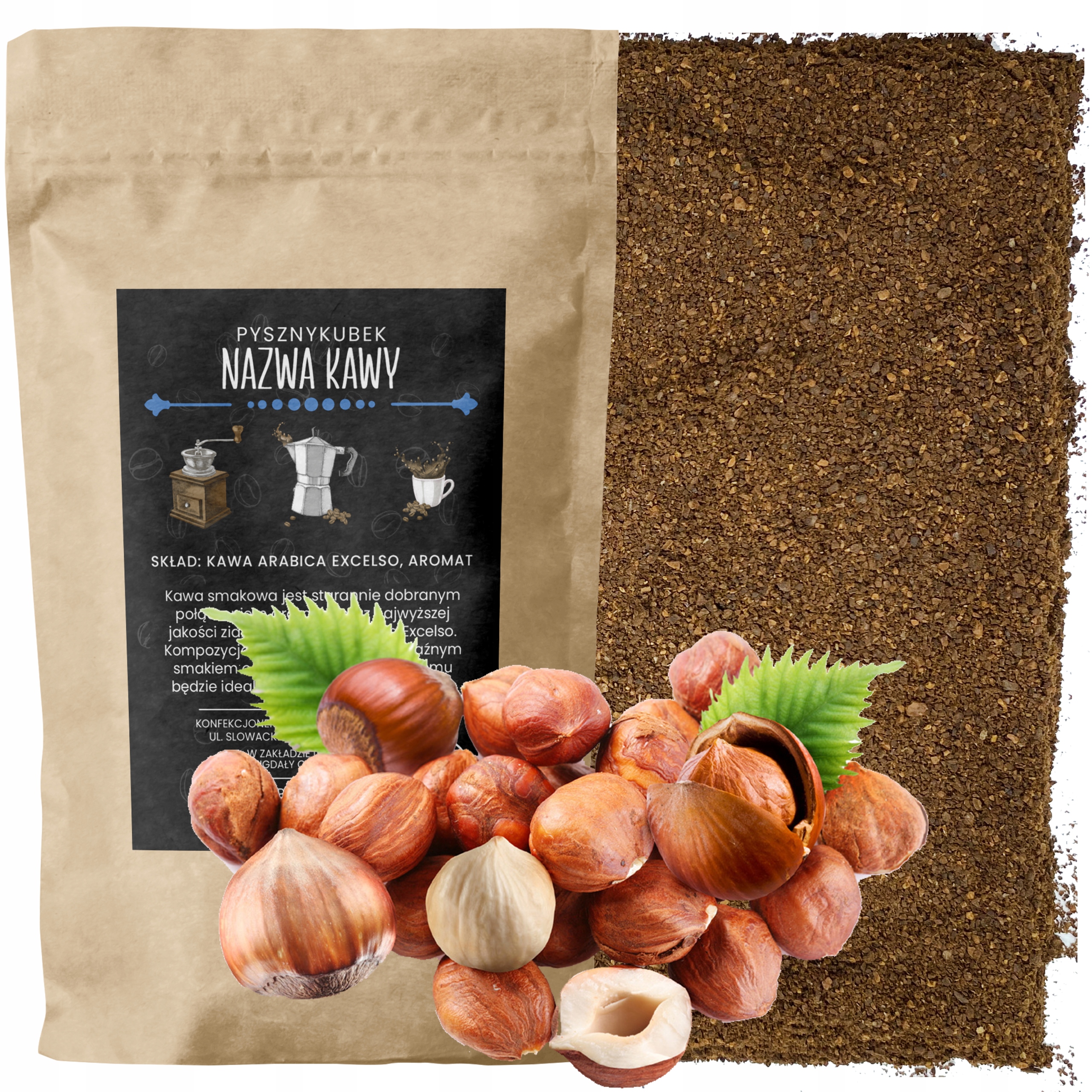 Kawa Mielona smakowa Orzech Laskowy 1000G 1KG