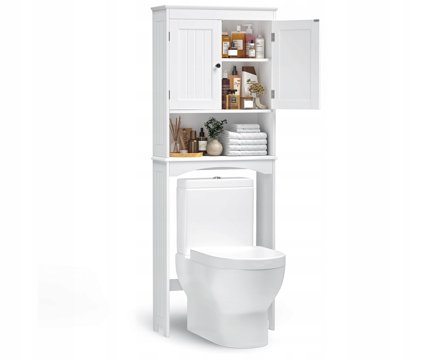 Regálová skrinka do kúpeľne nad Wc Loft Industriálna biela polica 167 cm