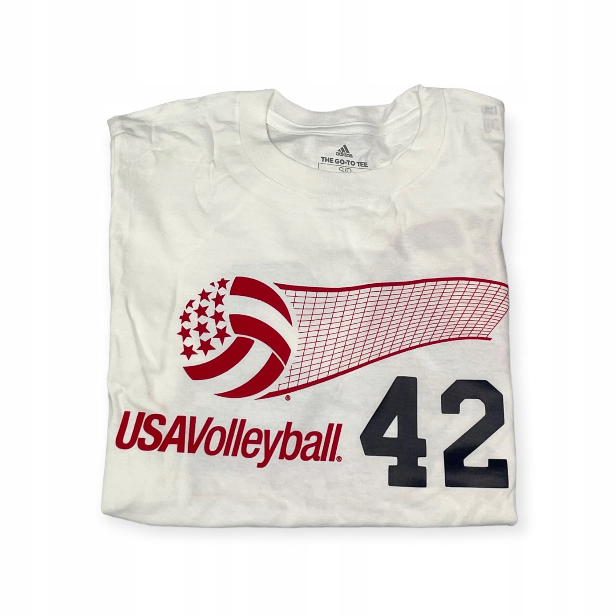 Koszulka męska biała ADIDAS VOLLEYBALL USA S 42 Rozmiar S