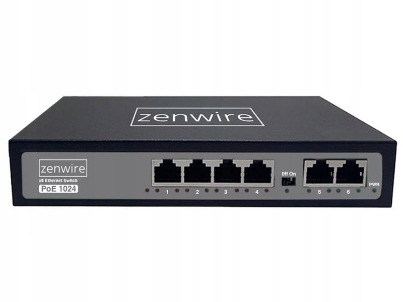 Switch PoE Zenwire 1024 6 portów 4x PoE 10/100 Mbps 60W