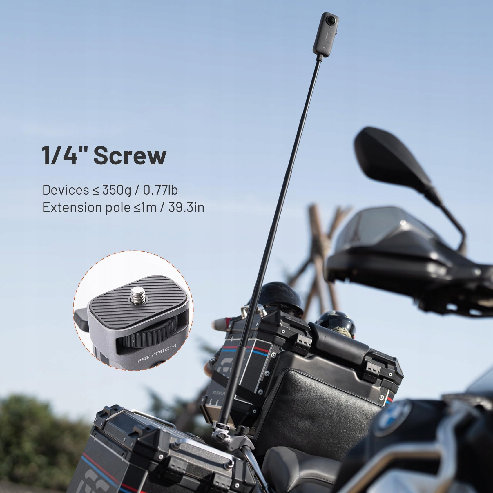 PGYTECH Uchwyt Aluminiowy Do Insta360 GoPro Osmo Akcesoria Kamery — miniatura 4