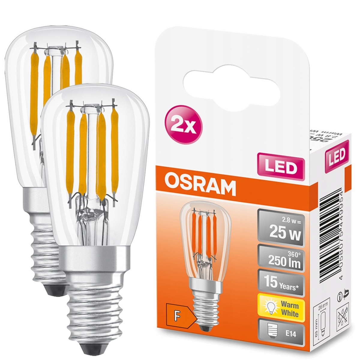 

2x Żarówka Led Mini E14 2,8W 2700K Filament Osram