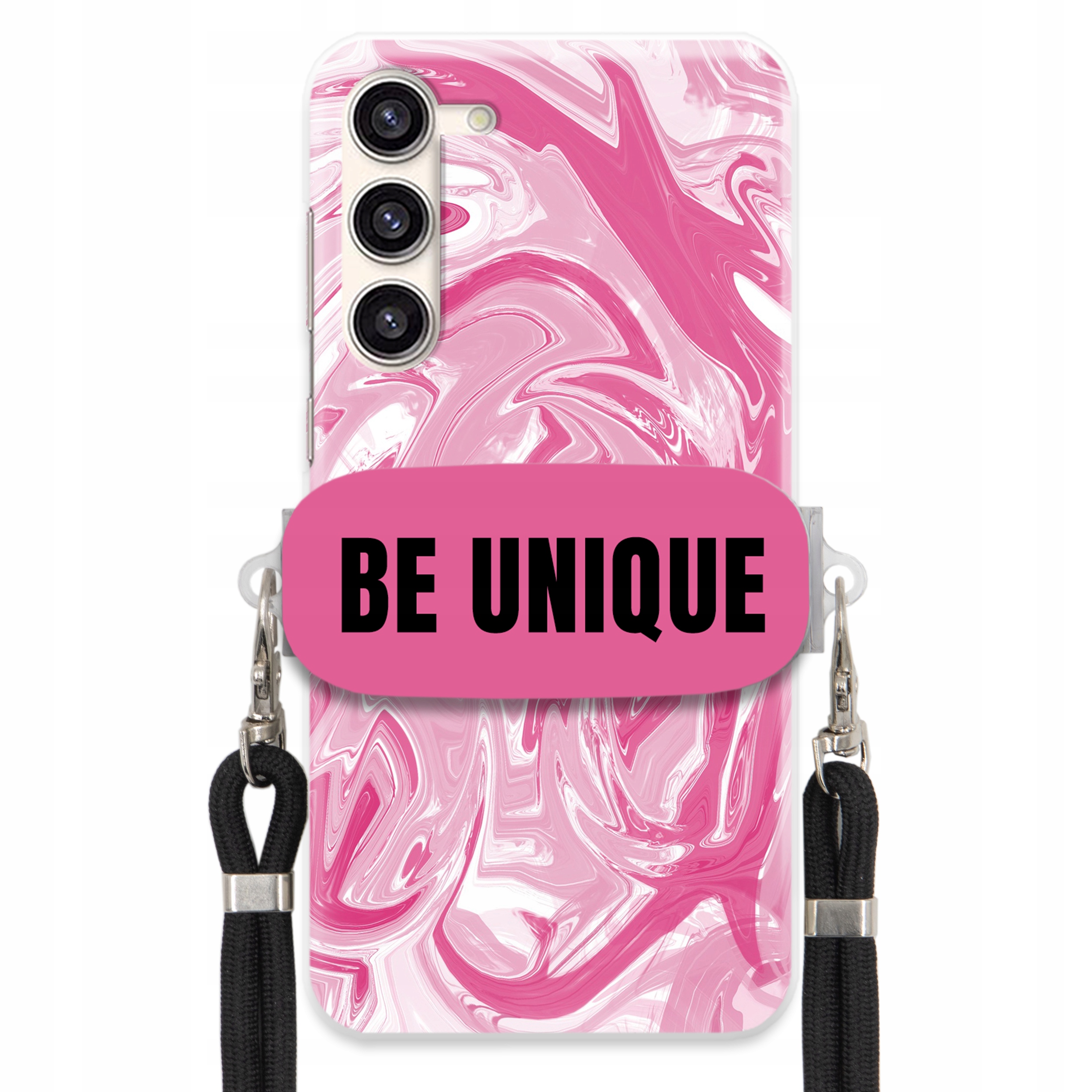 Pouzdro pro Samsung S23 Plus Case úchytka pro šňůrku Černá Růžová Mramorová Unique