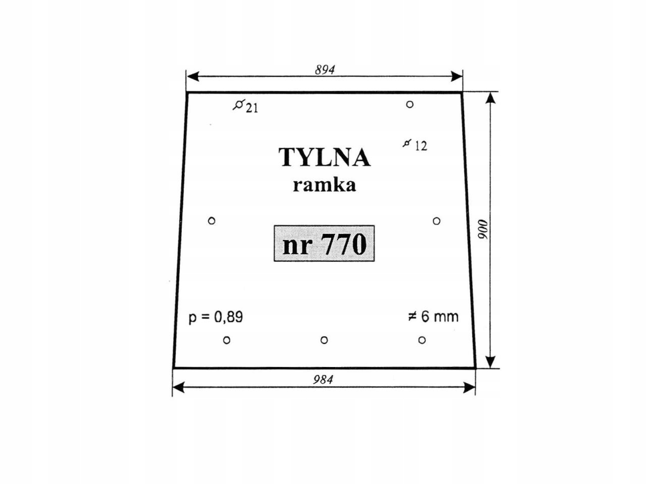 SZYBA TYLNA ( RAMKA ) MASSEY FERGUSON 770 3389902M