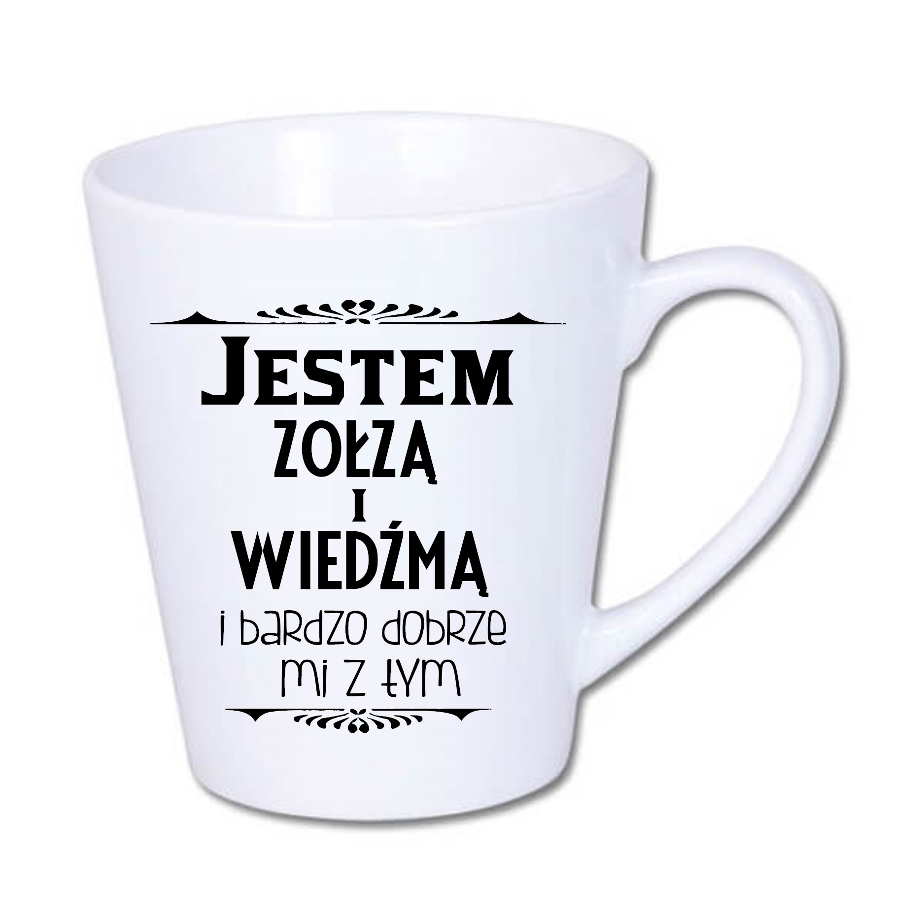 

Kubek latte ze śmiesznym nadrukiem zołza