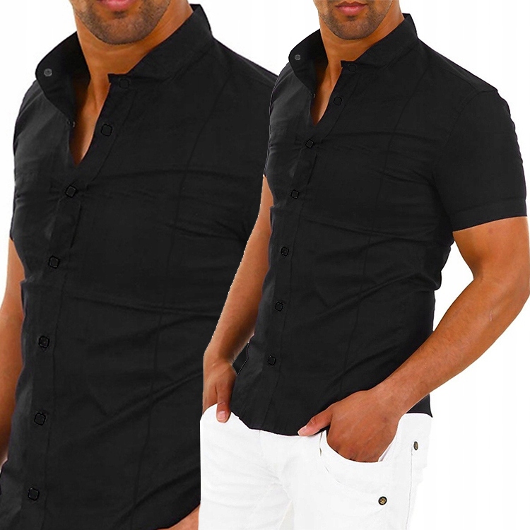 Pánská Košile Casual Se Stojáčkem Denní Hladká Kontrast