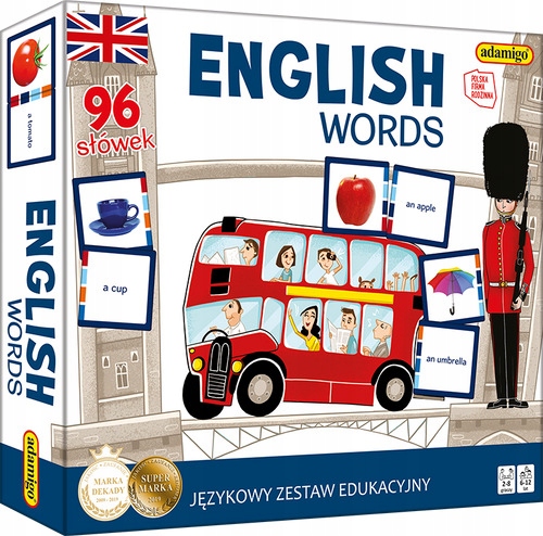 English Words Językowy Zestaw Edukacyjny gra planszowa.