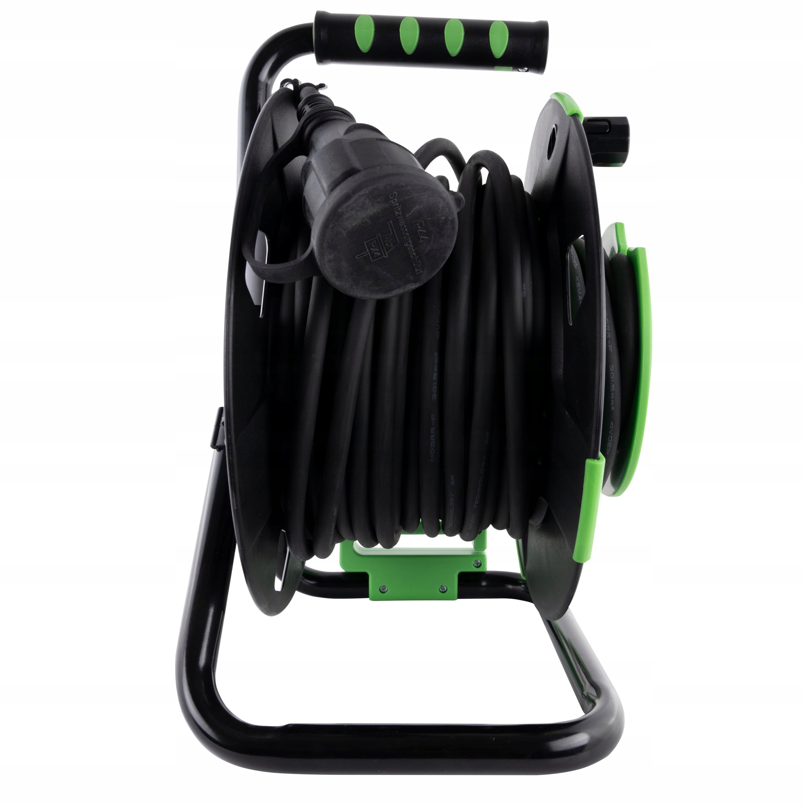 REV Kabeltrommel 25m Przedłużacz Zewnętrzny IP44 3000W Zielony — miniatura 5