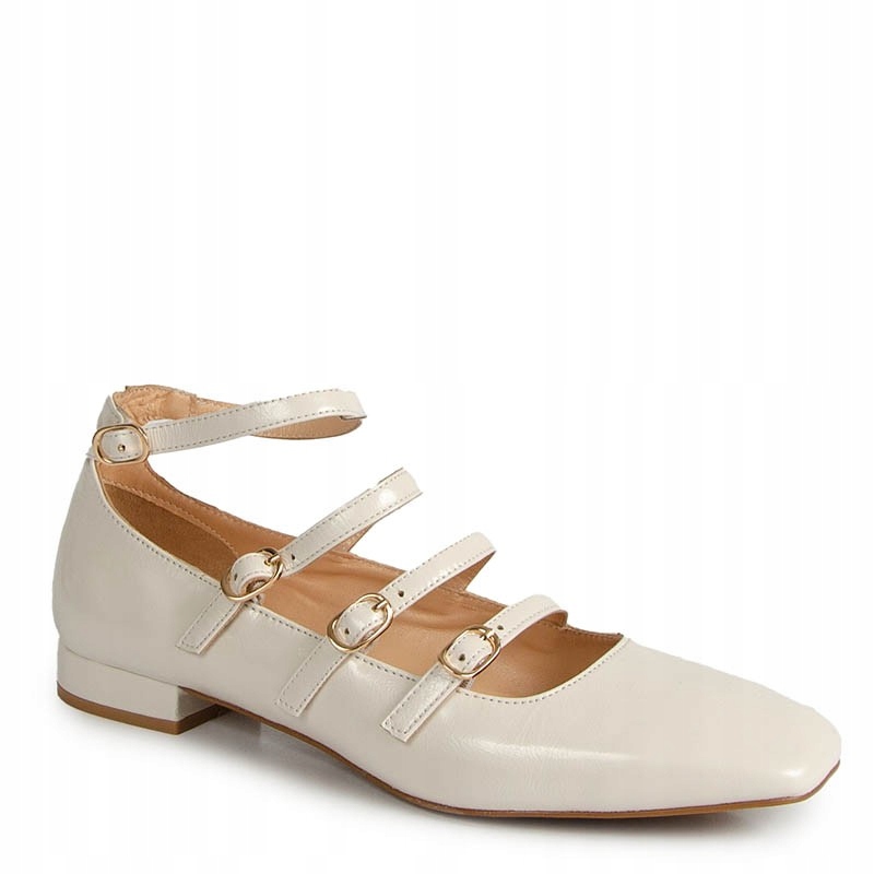 Carinii B9965 Béžové Kožené Baleríny 39