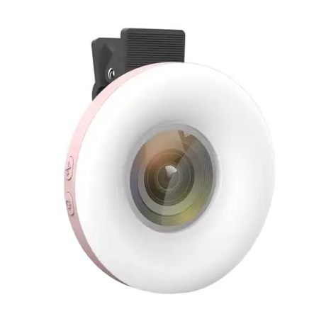 Kruhová lampa pro fotografování pomocí chytrého telefonu Led makro F-191 [růžová Barva]