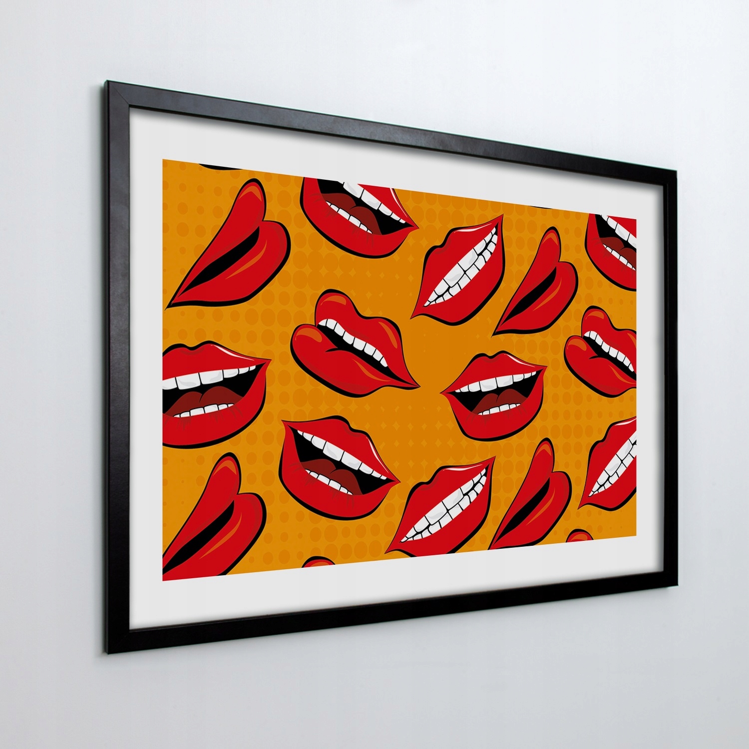 Nástěnný obraz v rámu Ústa úsměv pop art 70x50