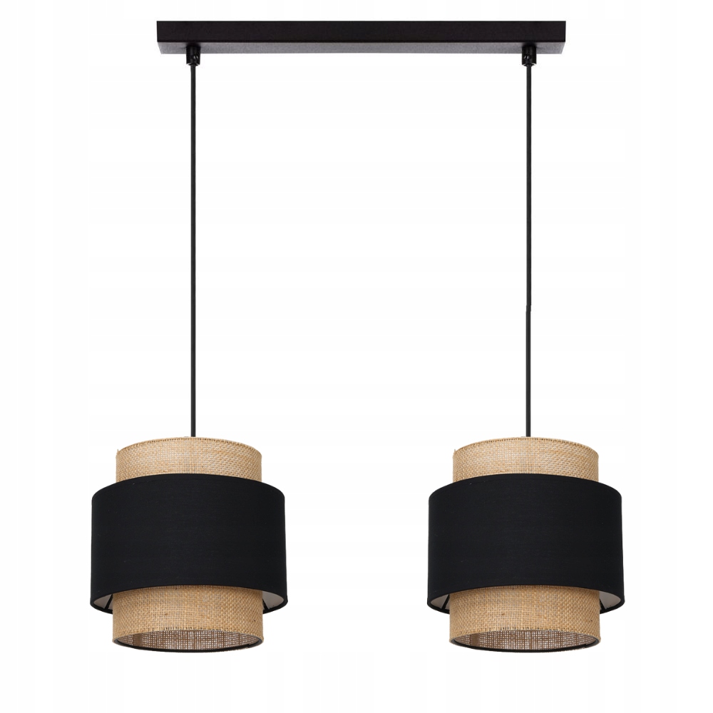 Stropní Závěsná Lampa Boho Jutová Dvojitá