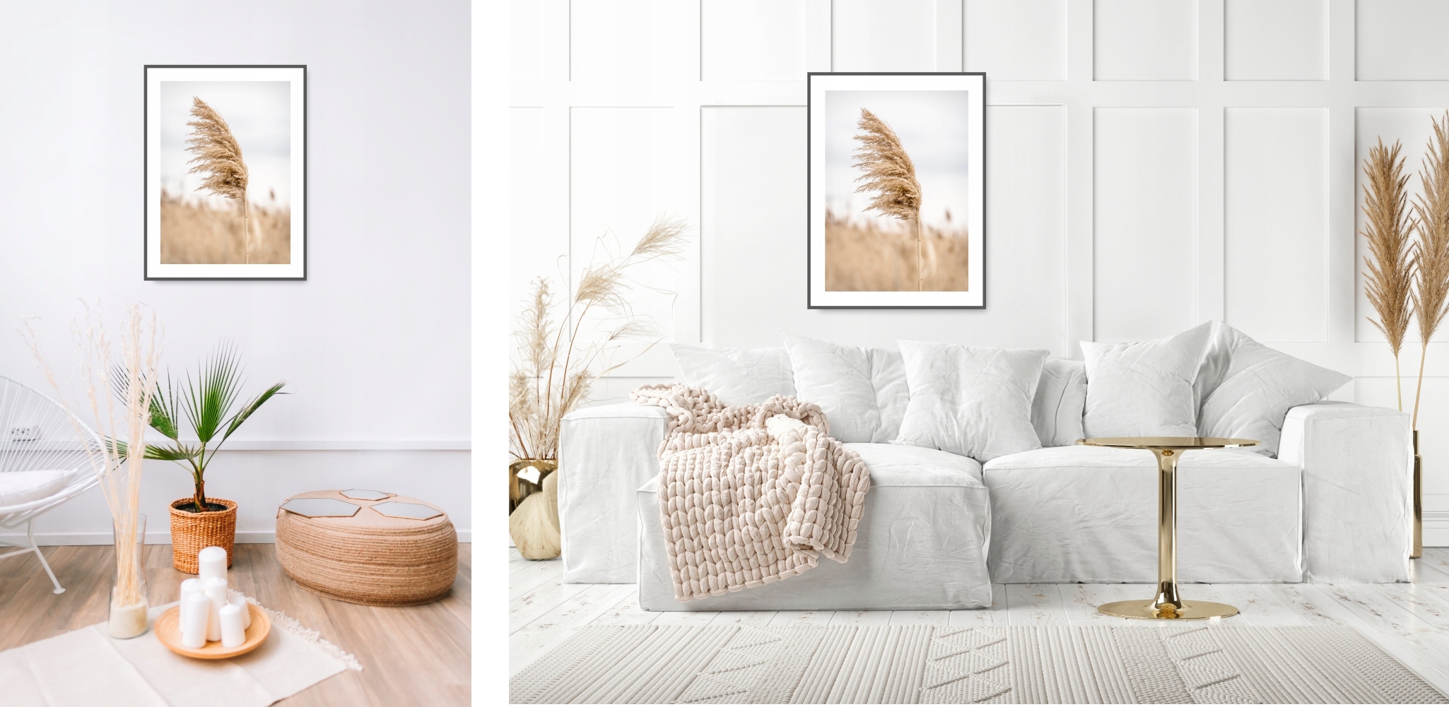 Boho trawy beż plakat 59,4x42cm #20C Rodzaj bez ramy