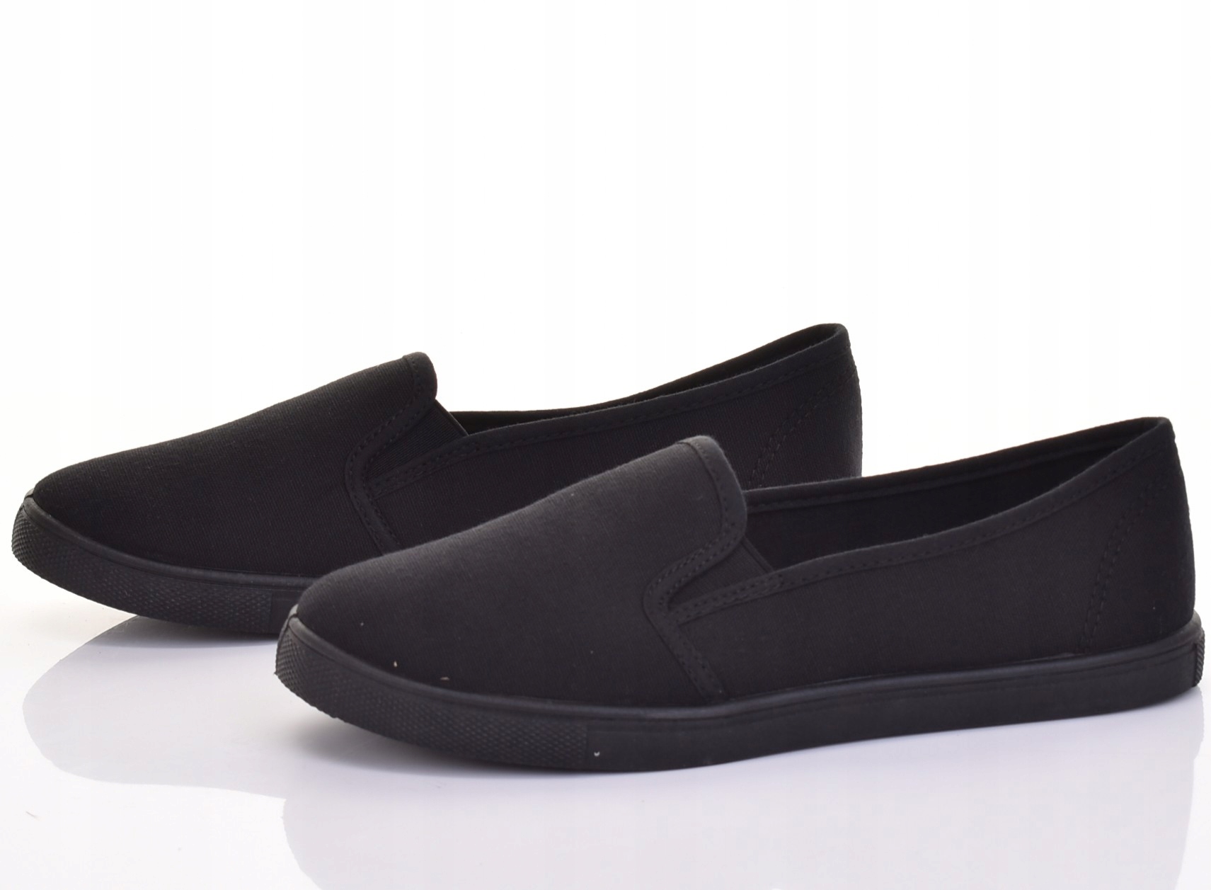Klasické Dámské Nazouvací Tenisky Slip-on, Lehké, Celé Černé