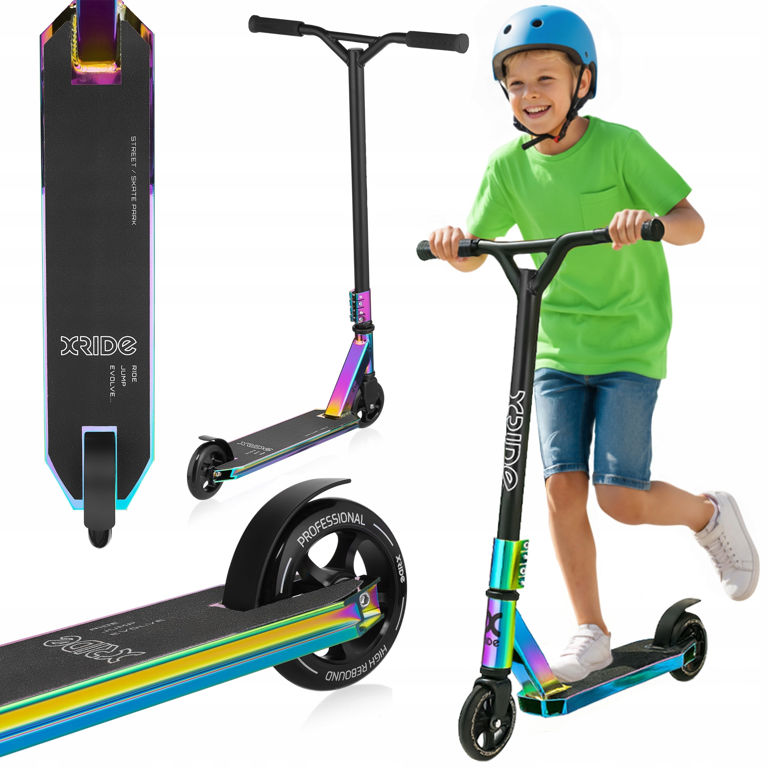 HULAJNOGA WYCZYNOWA NEONOWA ST900 DO TRIKÓW FREESTYLE MŁODZIEŻOWA XRIDE
