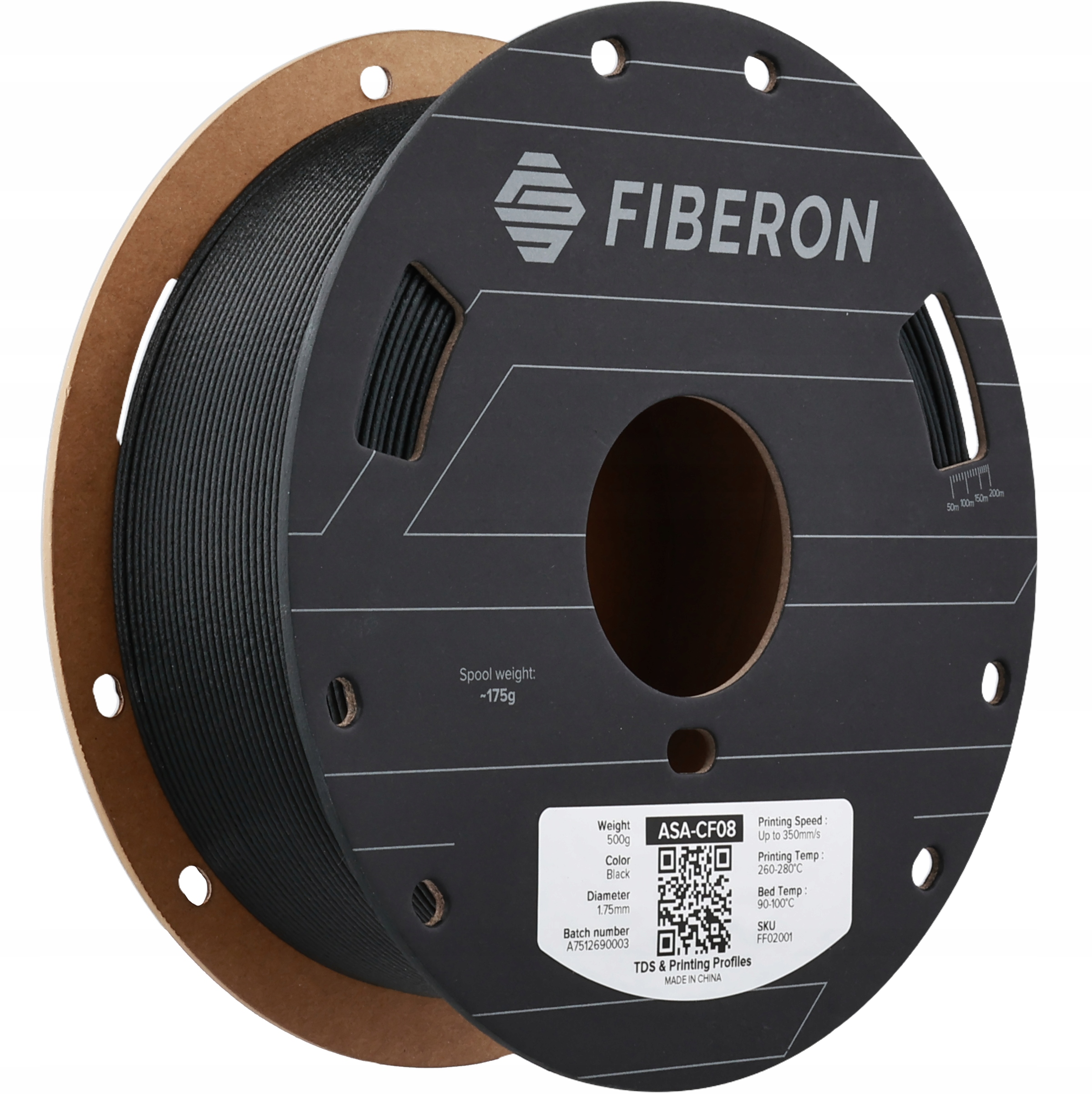 Polymaker Fiberon ASA-CF08 Black 1.75mm 500g