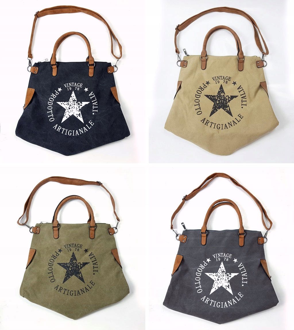

Torebka Gwiazda Vintage Worek Shopper Bag Torba XL