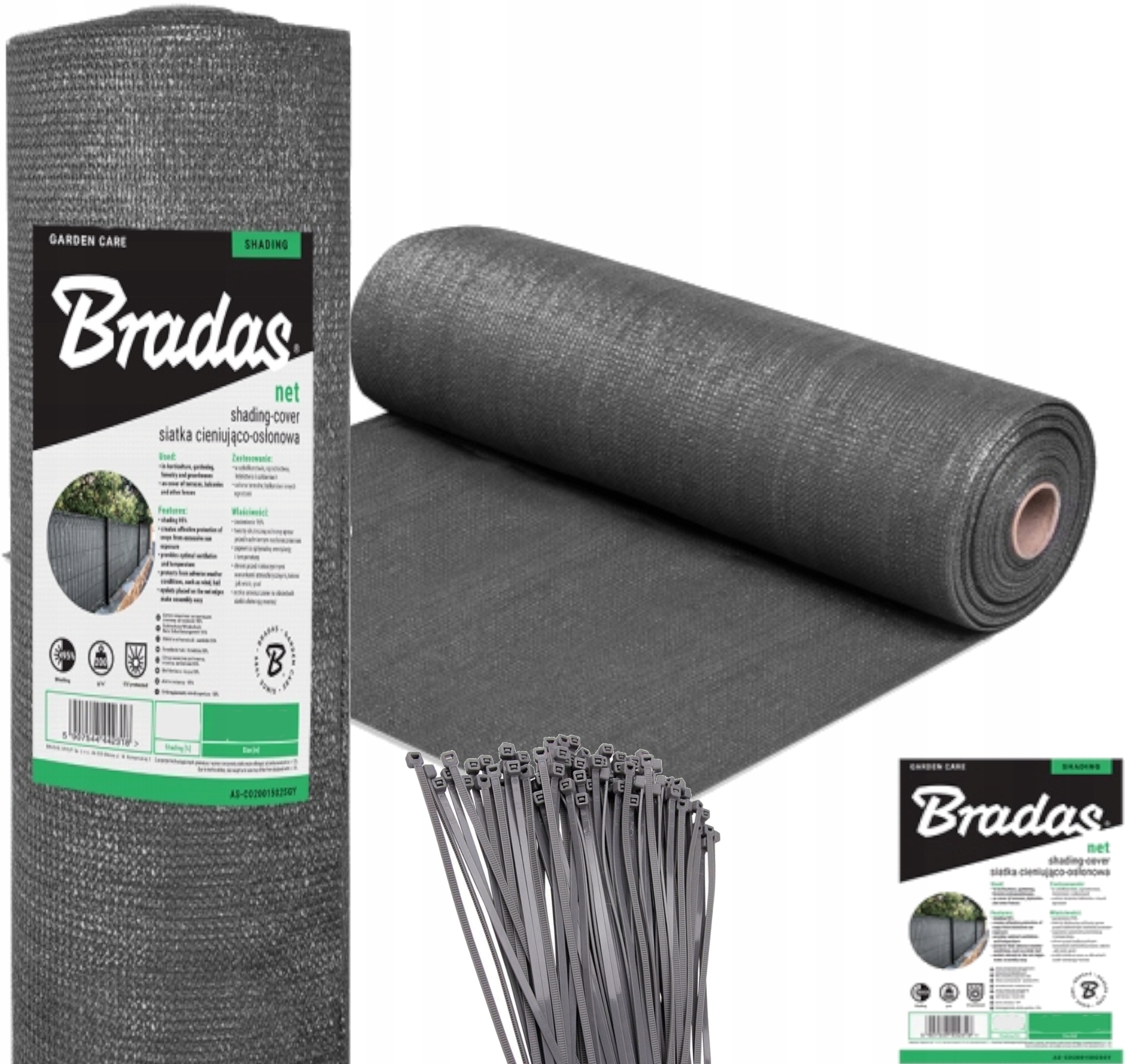 Siatka Cieniująca 95% Osłona 1,5x25m Antracyt Maskująca Na Ogrodzenie Płot