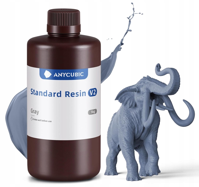 Żywica Uv Anycubic Standard V2 Grey Gray Szara 1kg 1l Do Drukarki 3D