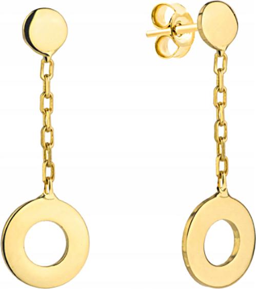 Zlaté náušnice 585 kroužky na řetízku na kolík, šroubky jako dárek