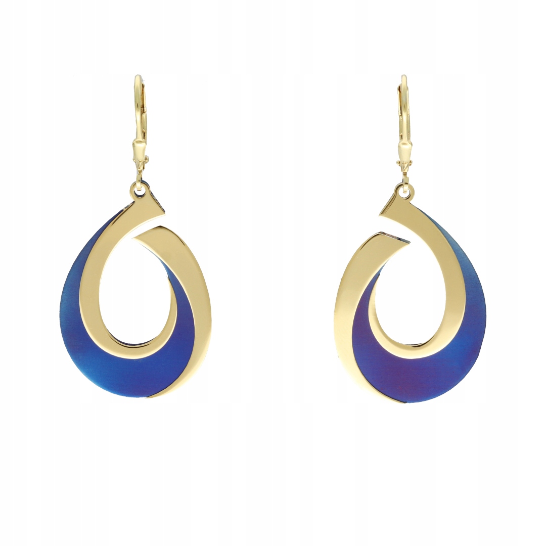 Náušnice slzy titan stříbro pozlacené