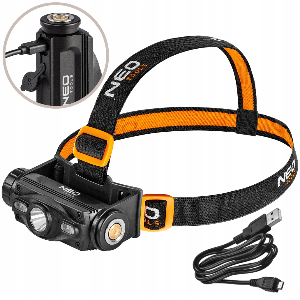 NEO Latarka czołowa akumulatorowa USB CREE 1000lm