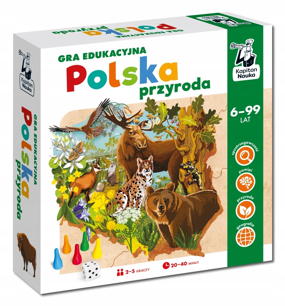 Gra planszowa Gra Polska przyroda 6-99 lat Kapitan Nauka Aneta