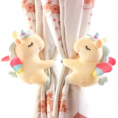 UCHWYTY DO ZASŁON OZDOBY 2 SZT JEDNOROŻCE ŻÓŁTE