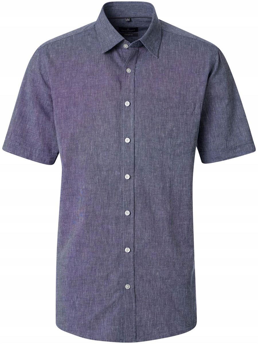 Casa Moda Velká Lněná Košile Velké Velikosti Modrá 4XL