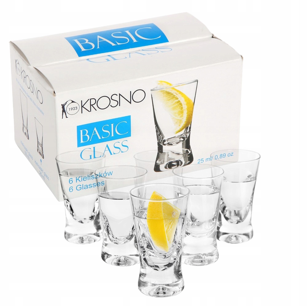 Kieliszki komplet do wódki małe Krosno Shot 25 ml 6 sztuk