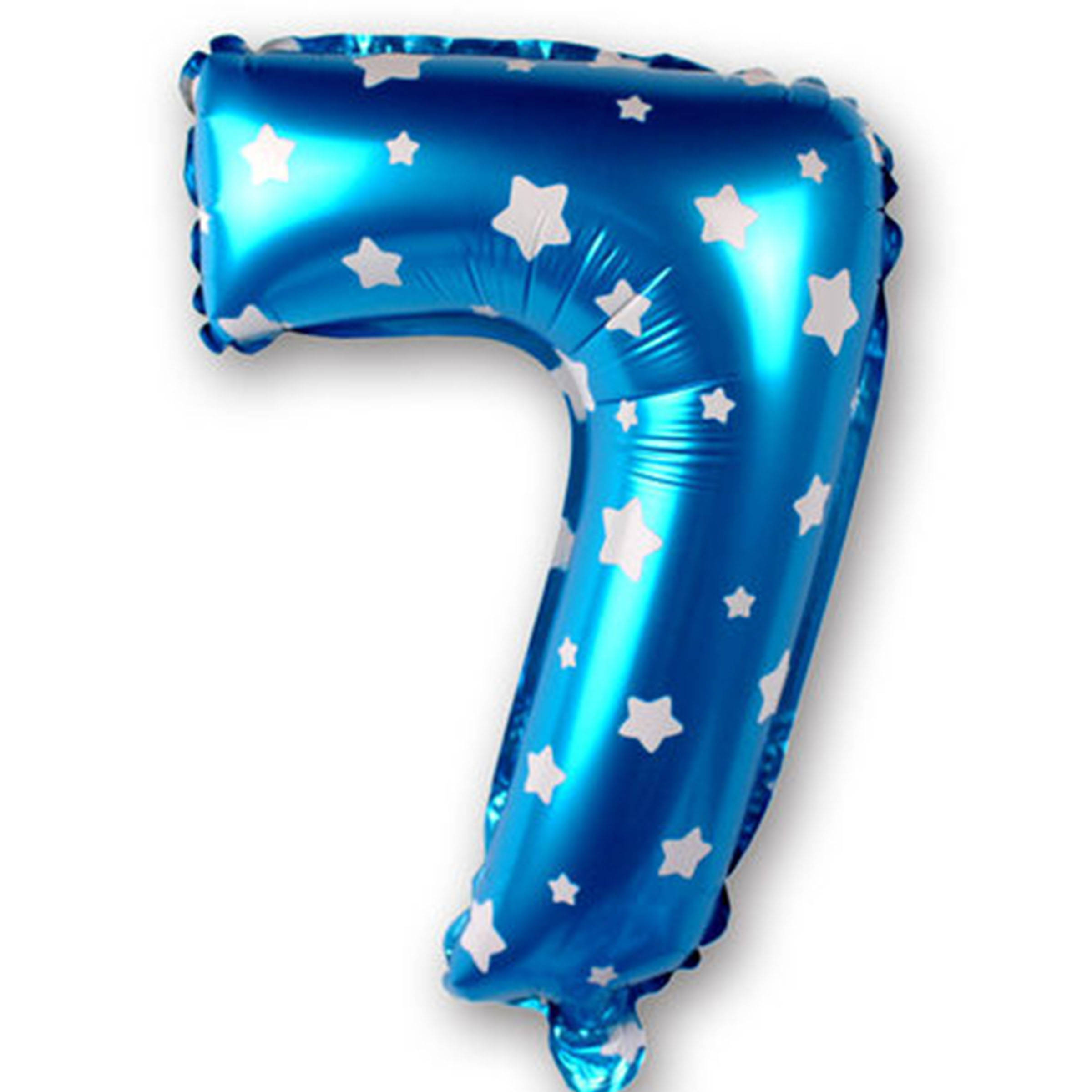 BALON FOLIOWY CYFRA 7 NIEBIESKI URODZINY 100cm